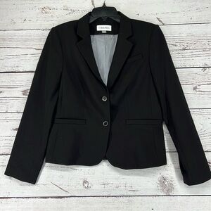 Calvin Klein Long Sleeve Blazer 2 Button Size 12 Black